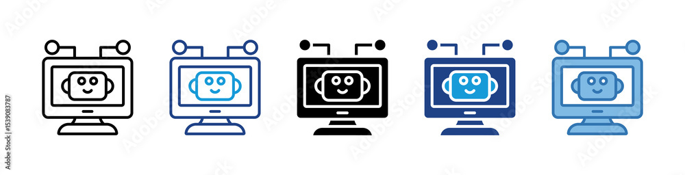 Fototapeta premium Robot Monitor Icon