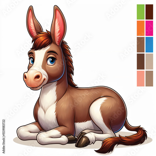 Donkey cartoon vector illustration isolated