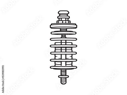 Vehicle suspension system outline illustration