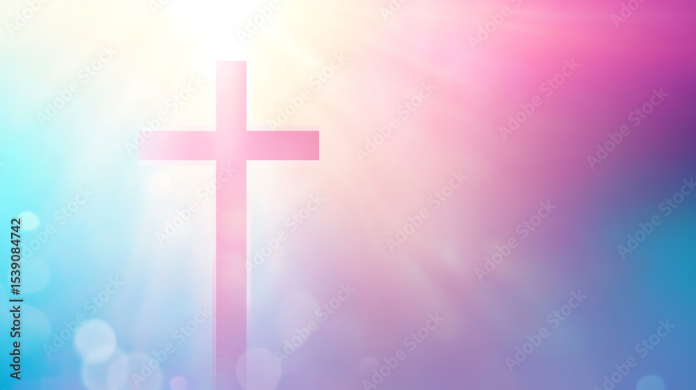 Light gradient backdrop with cross symbol overlay Light gradient backdrop with cross symbol overlay