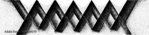 Abstract chevron pattern and alignment grid in minimalist black and white design