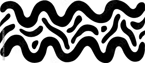 Minimalist black and white zigzag edge abstract banner design