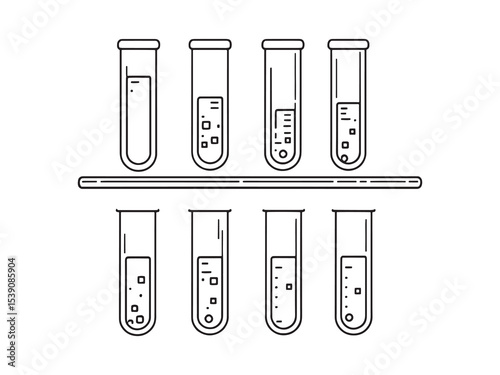 Test tube simple line art collection