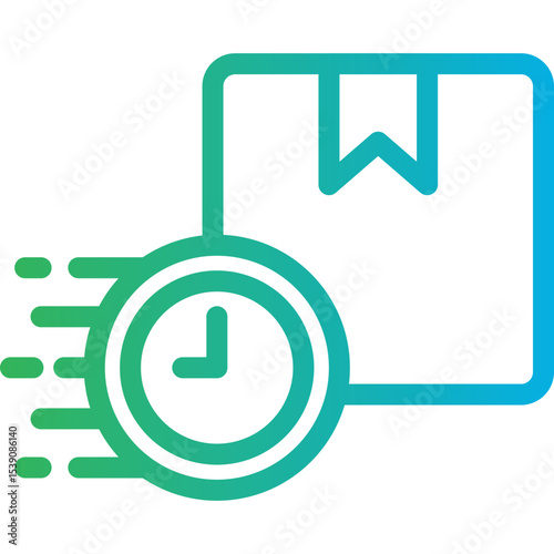 Parcel timer single icon vector illustration