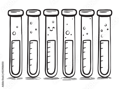 Test tube laboratory glassware drawing
