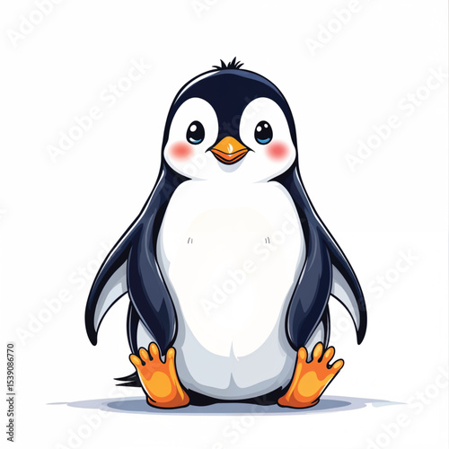 Emperor Penguin cartoon vector illustration isolated