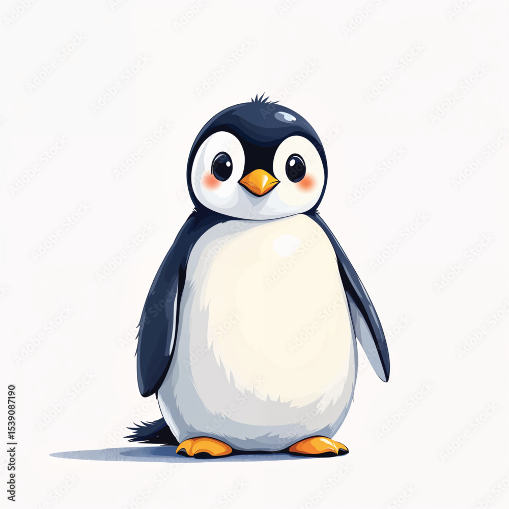 Fototapeta premium Emperor Penguin cartoon vector illustration isolated