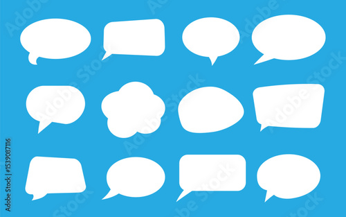 Collection of empty speech bubbles in various shapes. Vector illustration