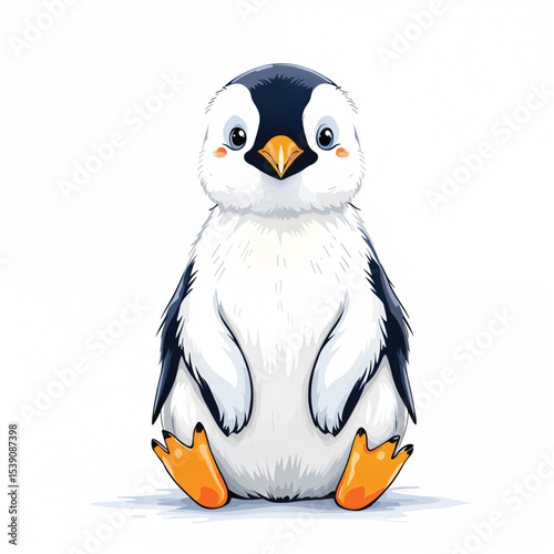Emperor Penguin cartoon vector illustration isolated