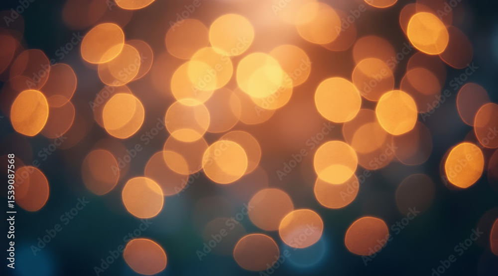 Fototapeta premium Blurred golden lights create a warm and festive background