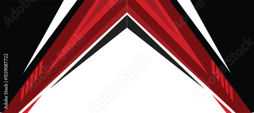 Dynamic black,red and white backdrop featuring jagged spikes and chaotic zigzag patterns