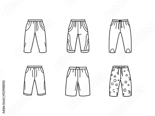 Training pants kids wear line art design