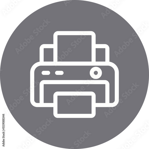 Printer single icon vector illustration