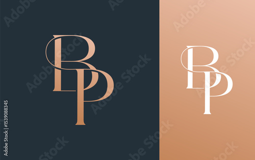 Initial letter BP PB logo design vector illustration for couple, wedding, and business
