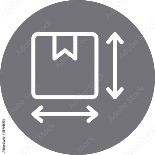 Box dimensions single icon vector illustration
