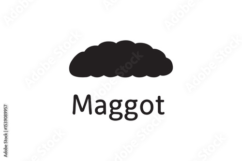Maggot lice silhouette on white background.01