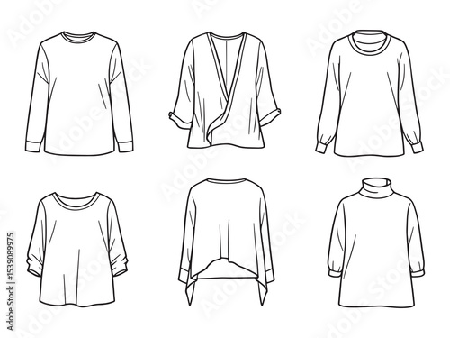 Tunic dress minimal line art drawing