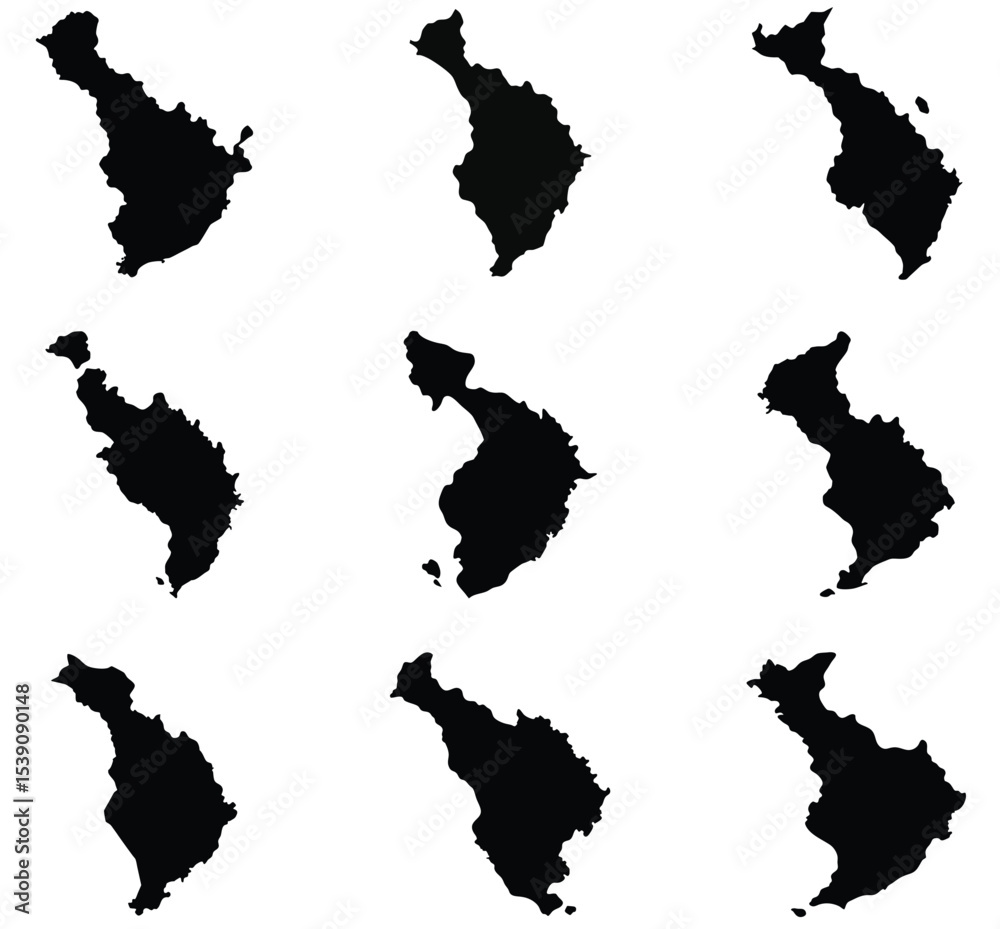 Obraz premium Seychelles map black silhouette vector style with white background