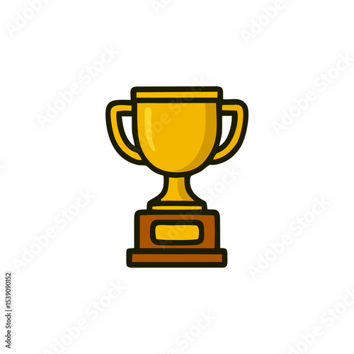 Trophy, winner vector, best award, gold cup, digital design for business success icon, celebration badge layout, sports achievement symbol, 3d prize graphic
