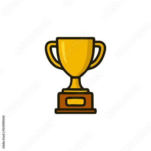 Trophy, award cup, 3d winner, golden vector, shiny badge for sports celebration design, business recognition layout, digital success graphic, prize achievement icon