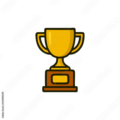 Trophy, best cup, shiny award, golden design, winner vector for digital milestone celebration, champion graphic layout, competition prize symbol, sports success badge