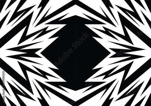 Bold colourful design with spiky elements and a playful zigzag line motif