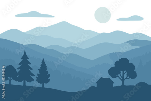 The serene Blue Ridge Mountains are located near a secluded Appalachian nature retreat