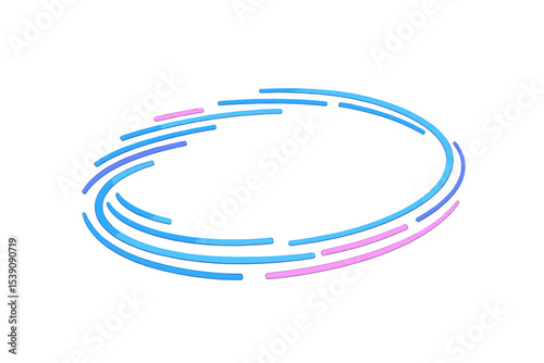 A  image featuring abstract neon light rays on a transparent backdrop, symbolizing speed through an elliptical neon shape