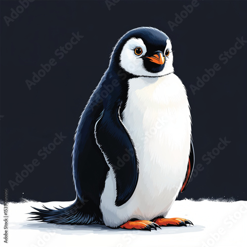 Emperor Penguin cartoon vector illustration isolated