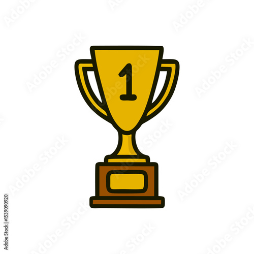 Trophy, gold trophy, champion cup, best award, 3d illustration for winner celebration design, victory recognition graphic, sports award icon, success symbol layout