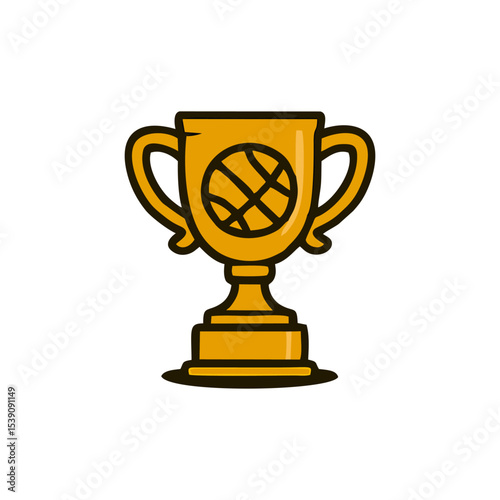 Trophy, award, cup, gold trophy, winner cup for best competition illustration, sports success design, achievement element, business prize layout, team victory presentation