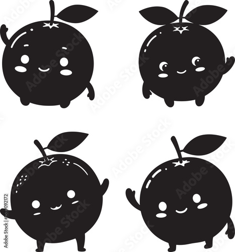 Peeking Orange Sweet Smile vector illustration