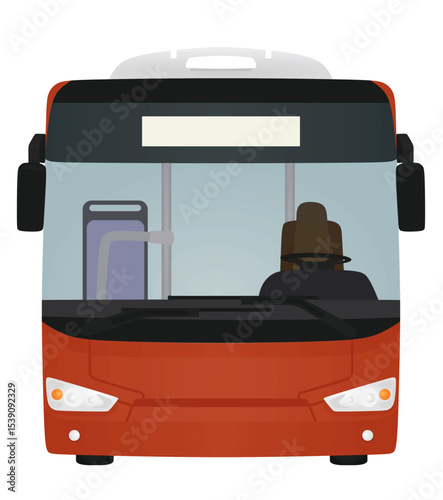 Red city bus. vector illustration	