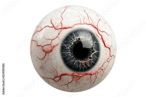 Monster eyeball with veins isolated on a transparent background