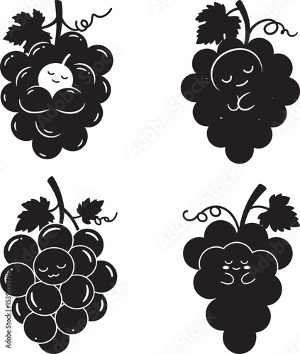 Sleepy Grape Cluster vector illustration