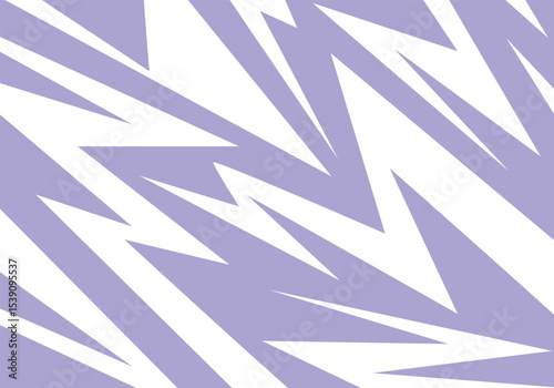 Bold, colorful design with spiky elements and a playful zigzag line motif
