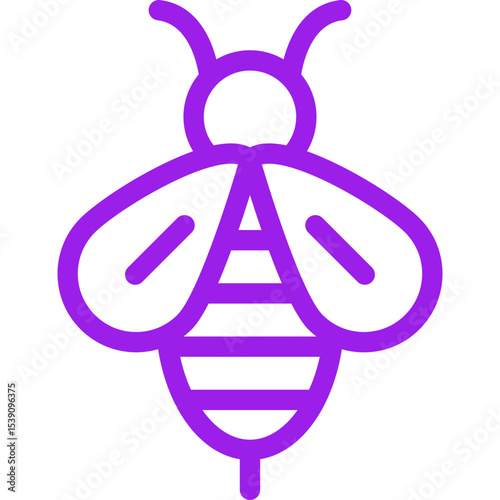 Bee single icon vector illustration