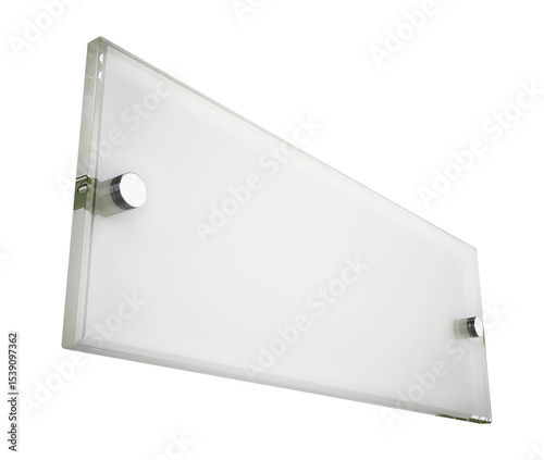 Acrylic office door sign on transparent background. 3D illustration