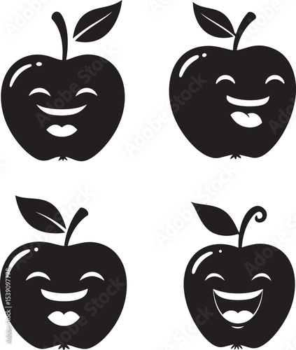 Laughing Apple Oversized Stem vector illustration