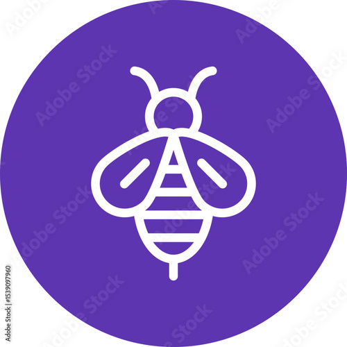 Bee single icon vector illustration