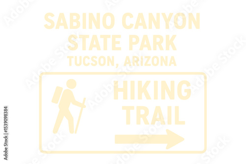 Signs for hiking trails in Sabino Canyon State Park, Tucson, Arizona