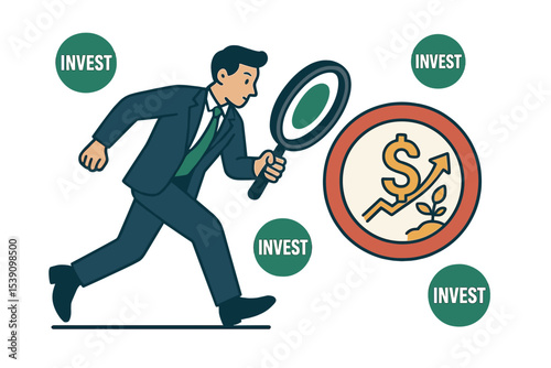 The path to financial growth involves discovering investment opportunities and interest through the magnifier