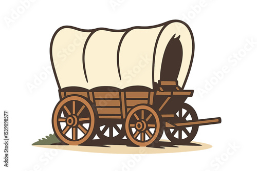 An iconic American journey is embodied by the historic covered wagon on the Oregon Trail