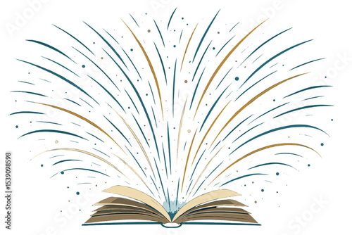 A book with swirling light trails radiating outward embodies the accelerating pace of knowledge acquisition, set against a futuristic and abstract backdrop with dynamic lighting and high-detail