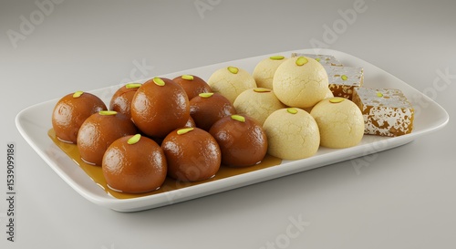 indian food Delicious Indian Sweets: Gulab Jamun and Barfi Platter