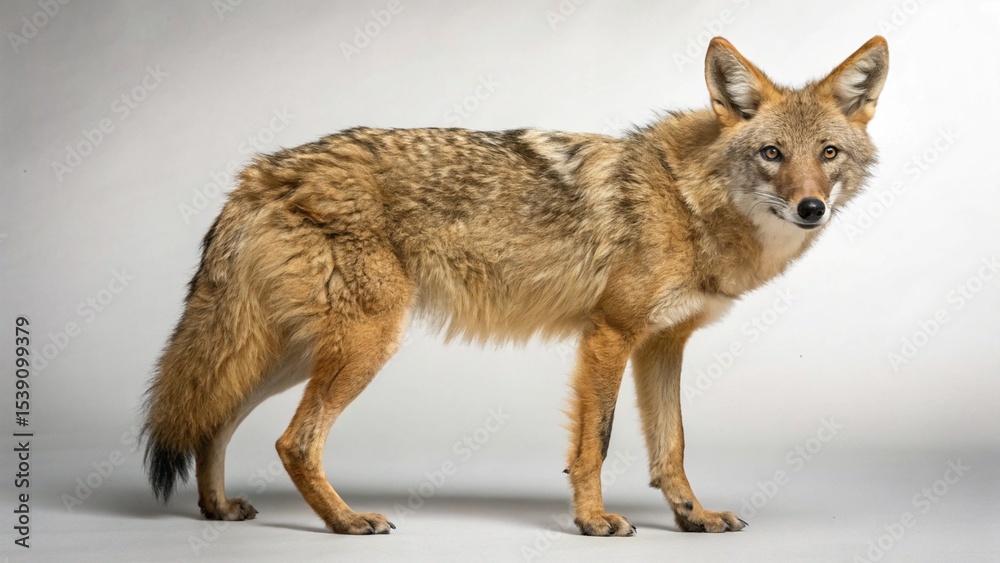 Obraz premium Golden Jackal on studio background