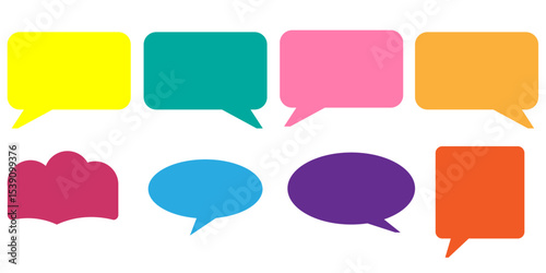 colorful speech bubbles collection with vibrant chat balloons and communication icons 