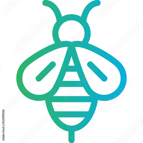 Bee single icon vector illustration