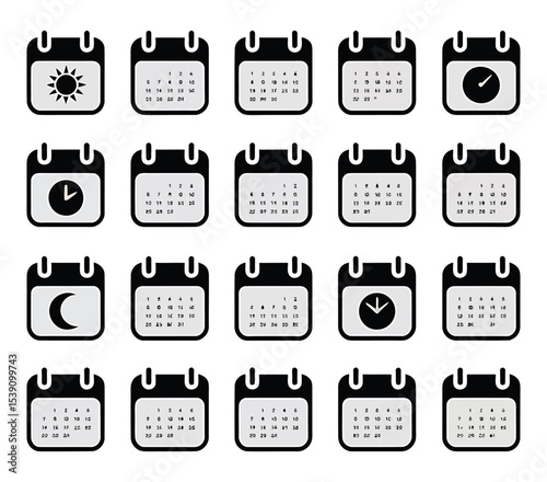set of calendar icons