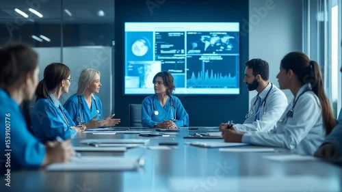 Medical Team Discussing Data in Conference Room